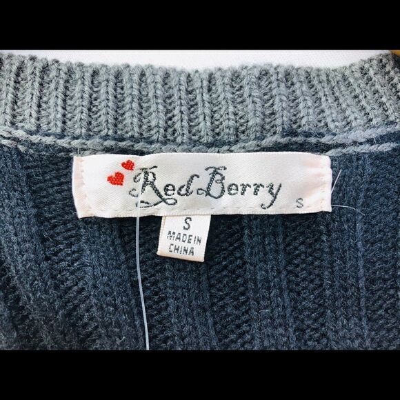 Red Berry Sleeveless Sweater Mini-Dress Argyle Pattern (S) - Picture 8 of 8